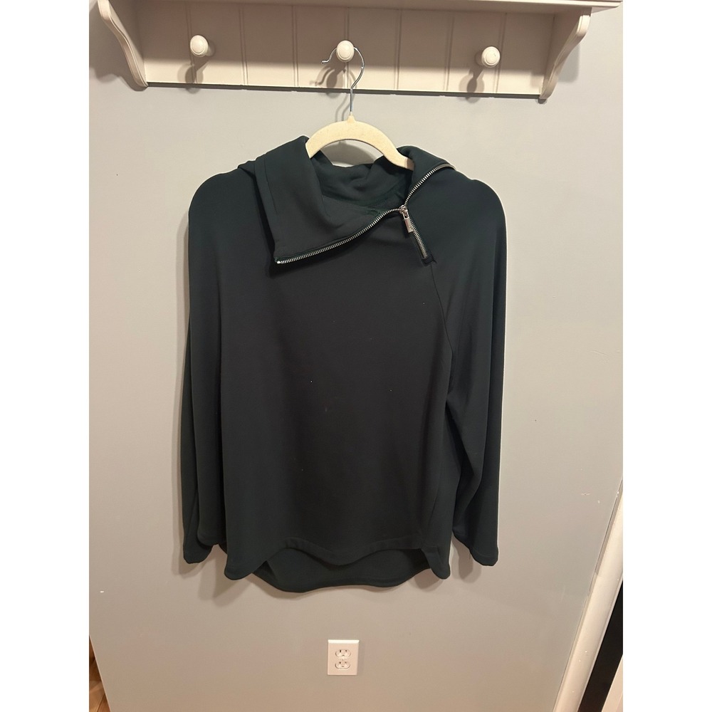 NWOT Lou & Grey Womens XL Hunter Green Asymmetrical Sweatshirt Signature Soft